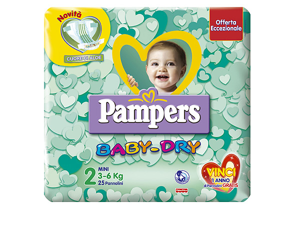 PANN.PAMPERS BABY DRY N.2 PZ.24 KG.3-6 MINI       