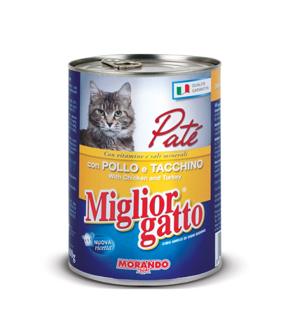 MORANDO GATTO LATTINA GR.405 PAT¾ POLLO/TACCHINO  