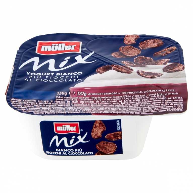 YOGURT MULLER MIX FIOCCHI DI CIOCCOLATO GR.150    