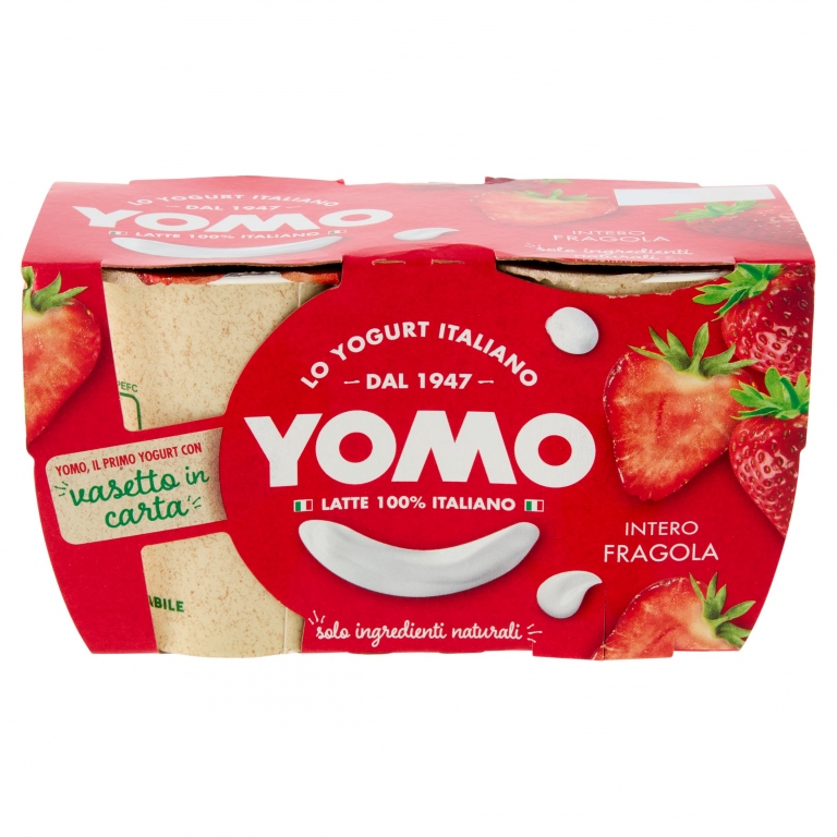 YOGURT YOMO 100% NATURALE FRAGOLA GR.125X2 INTERO 