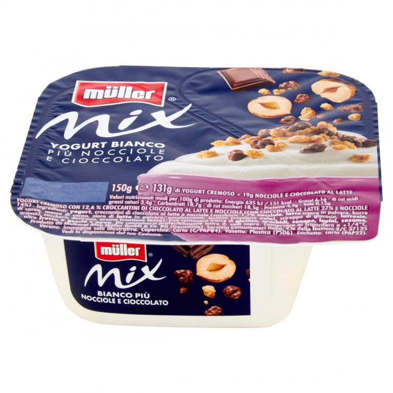 YOGURT MULLER MIX NOCCIOLE E CIOCCOLATO GR.150    