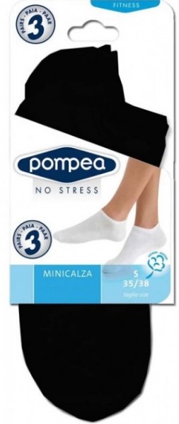 POMPEA MINICALZA COTONE LUI X3 NERO 39/42 S/M     