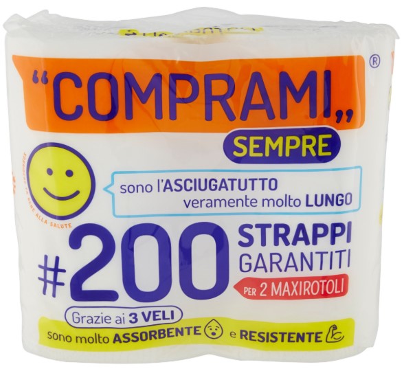 ASCIUGATUTTO PERLA COMPRAMI PZ.2 100 STRAPPI      