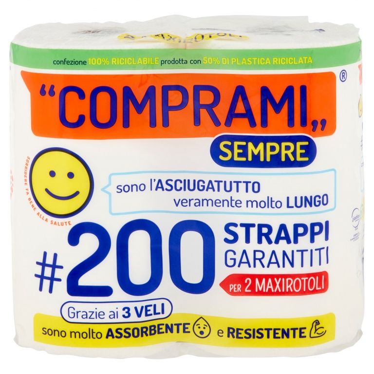 ASCIUGATUTTO PERLA COMPRAMI PZ.2 100 STRAPPI      