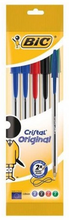 PENNA CRISTAL BIC BL 5 ASS.POUCH                  