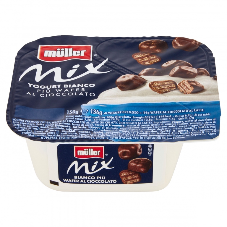 YOGURT MULLER MIX WAFER AL CIOCCOLATO GR.150      