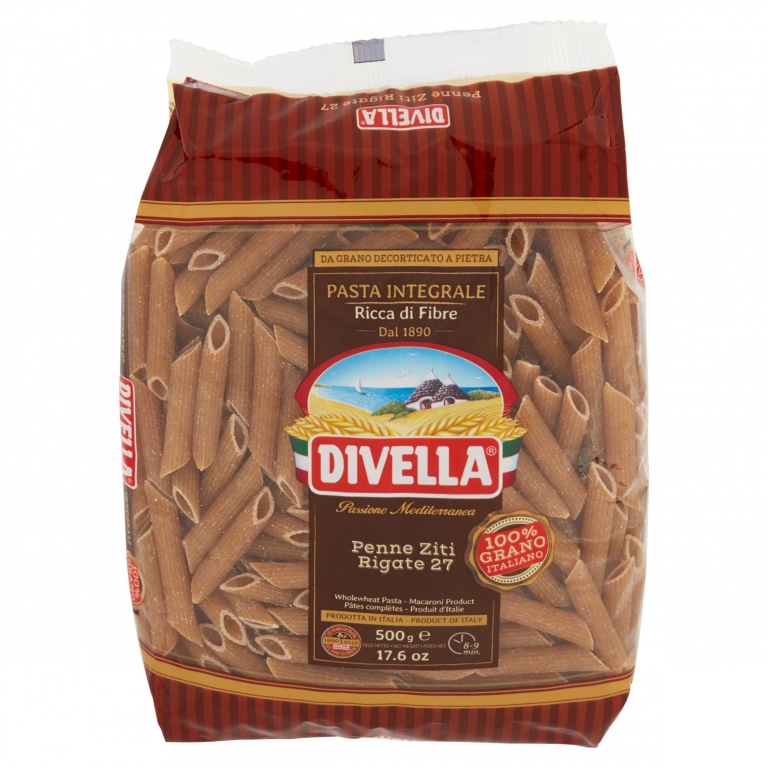 PASTA DIVELLA INTEGRALE PENNE RIG.N.27 GR.500     
