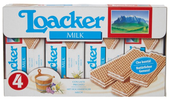 WAFER LOACKER MILK GR.45X4                        