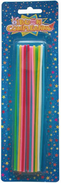 CANDELE SOTTILI MULTICOLOR PZ20 CM10              