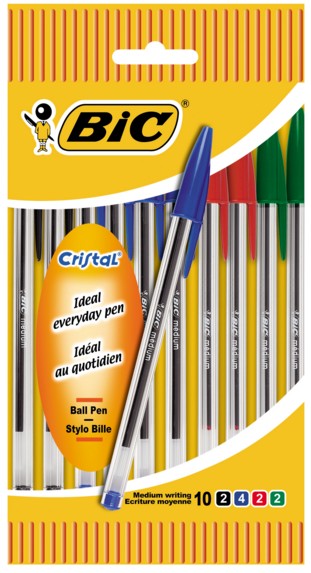 PENNA SFERA BIC CRISTAL COLORI ASS.BL.10          