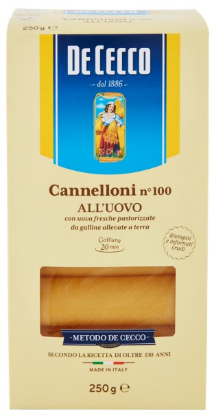 PASTA DE CECCO CANNELLONI UOVO GR250              