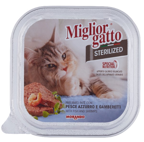 MORANDO GATTO STERILIZZATO PESCE/GAMBERETTI GR.100