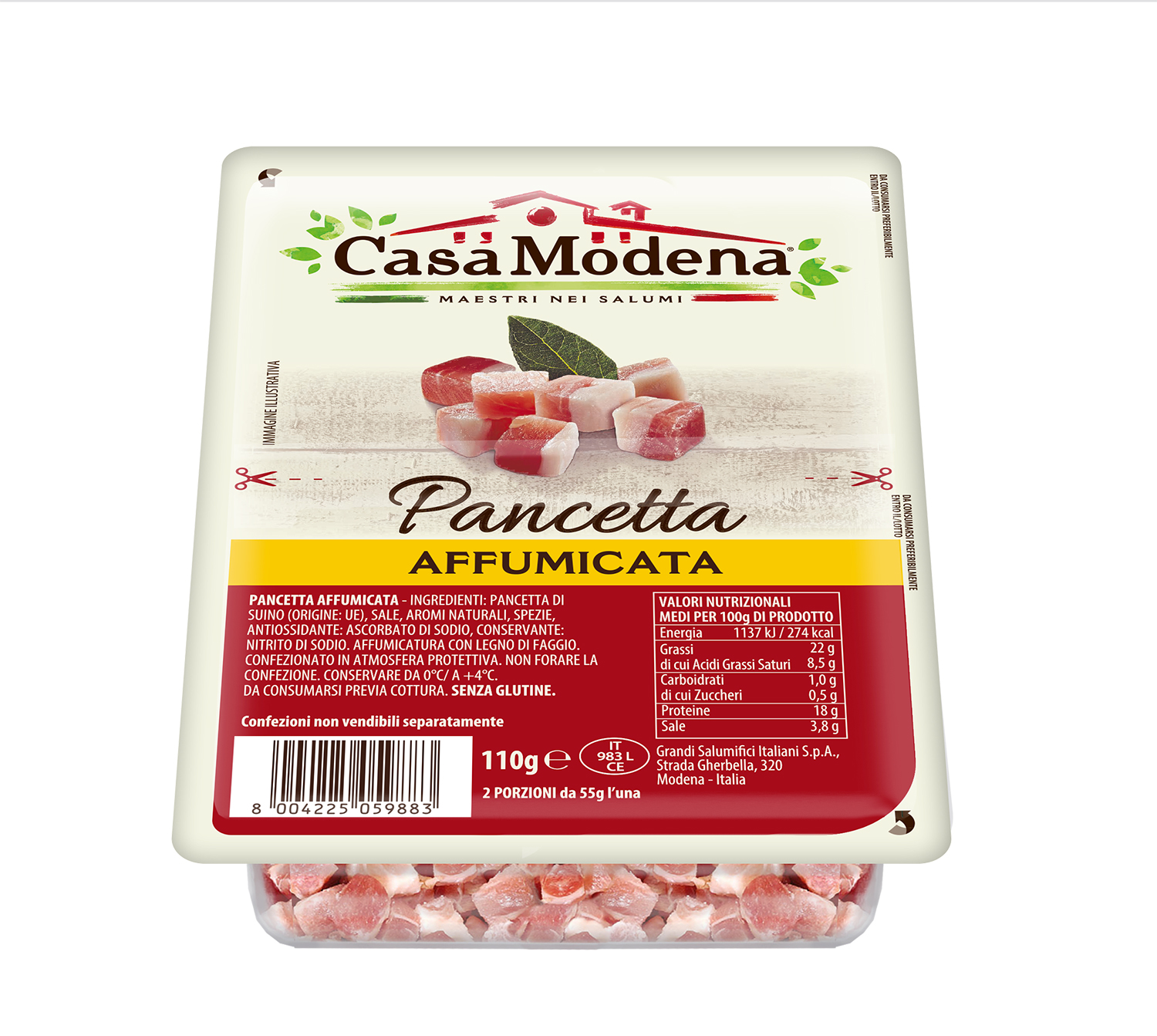 PANCETTA CUBETTI CASAMODENA AFF.GR.110 NEW        