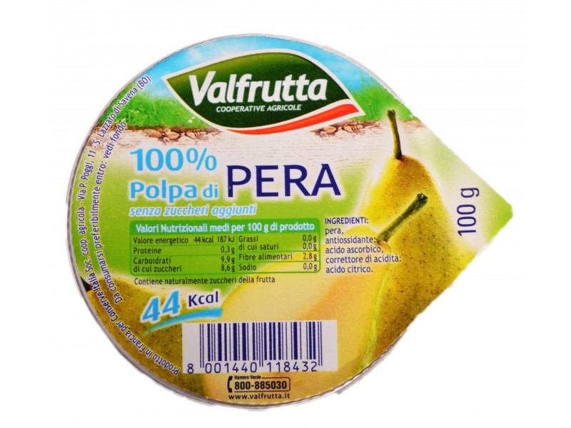 VALFRUTTA POLPA DI FRUTTA PERA GR.100X60          