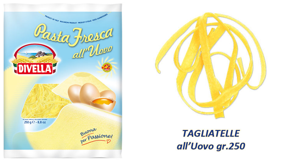 PASTA FRESCA DIVELLA TAGLIATELLA UOVO GR.250      