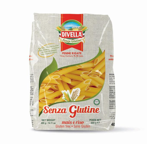 PASTA DIVELLA S/GLUTINE PENNE RIG.GR.400          