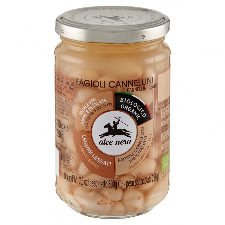 FAGIOLI CANNELLINI LESSATI BIO ALCE NERO GR.300   