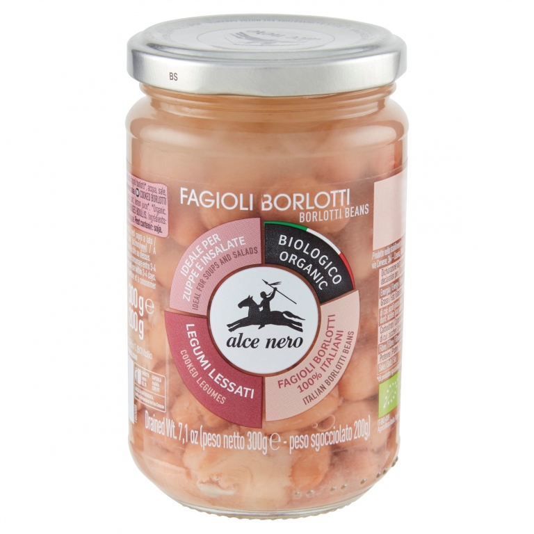 FAGIOLI BORLOTTI LESSATI BIO ALCE NERO GR.300     
