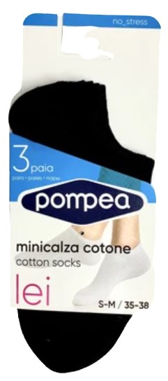 POMPEA MINICALZA COTONE X3 BLU 35/38 S            