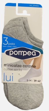 POMPEA MINICALZA COTONE X3 GRIGIO 39/42 SM        