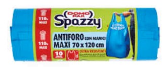 SACC.NETT.DOMOPAK SPAZZY C/M AZZ.TRAS.70X120 LT110