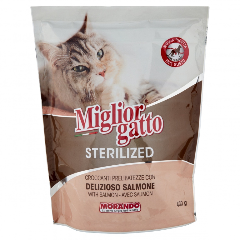 MORANDO GATTO CROCCANTINI SALMONE STERIL. GR.400  