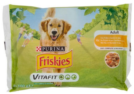 FRISKIES CANE MULTIPACK POLLO-CAROTE GR.100X4     