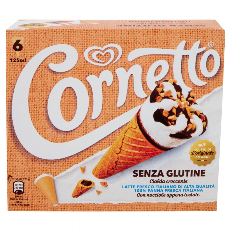 ALGIDA CORNETTO SENZA GLUTINE NEW X6 G450         