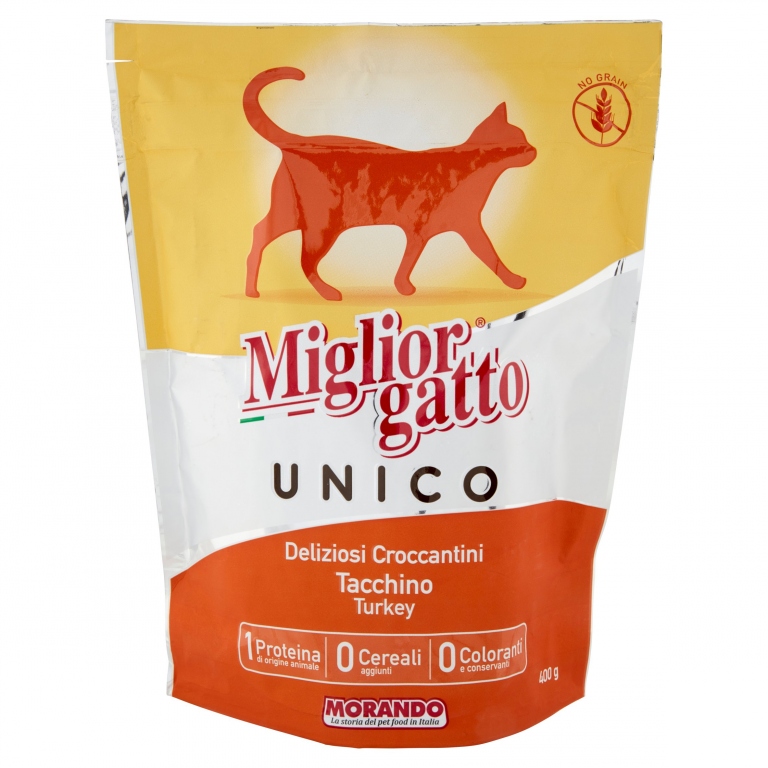 MORANDO GATTO UNICO CROCCANTINI TACCHINO GR.400   