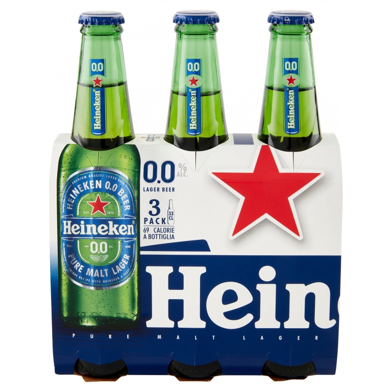 BIRRA HEINEKEN 0.0.ANALCOLICA CL.33X3             