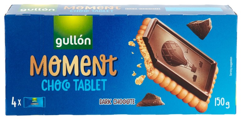 BISC.GULLON CHOCO TABLET MOMENT FOND.GR.150       