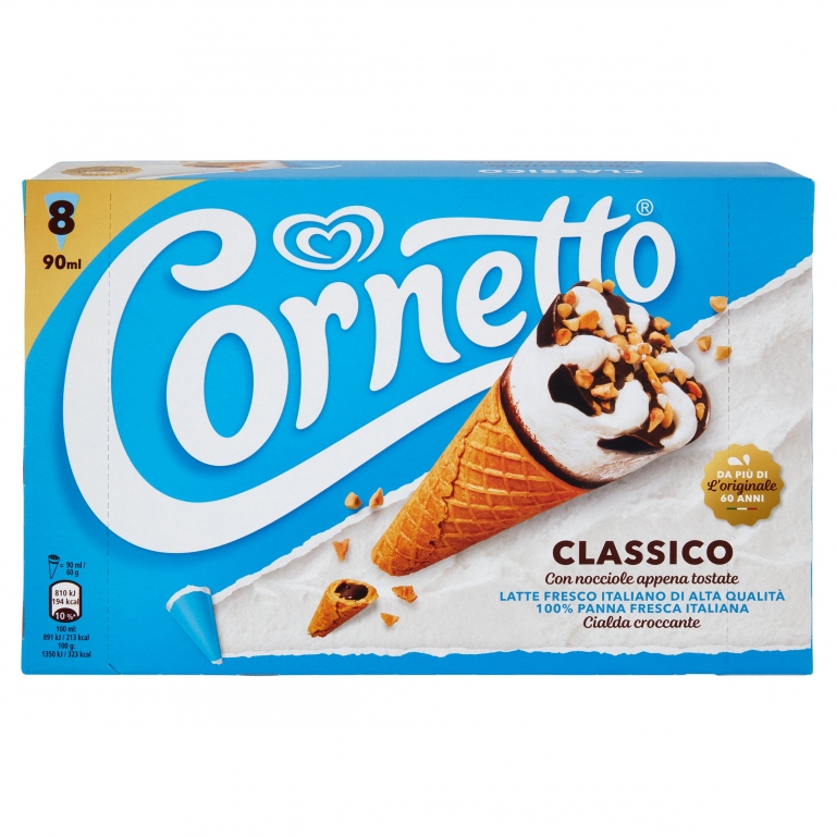 ALGIDA CORNETTO CLASSICO X8 GR.480 NEW            