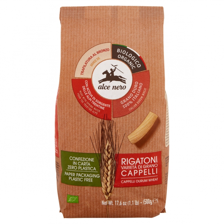 PASTA BIO RIGATONI SEN.CAPPELLI ALCE NERO GR500   