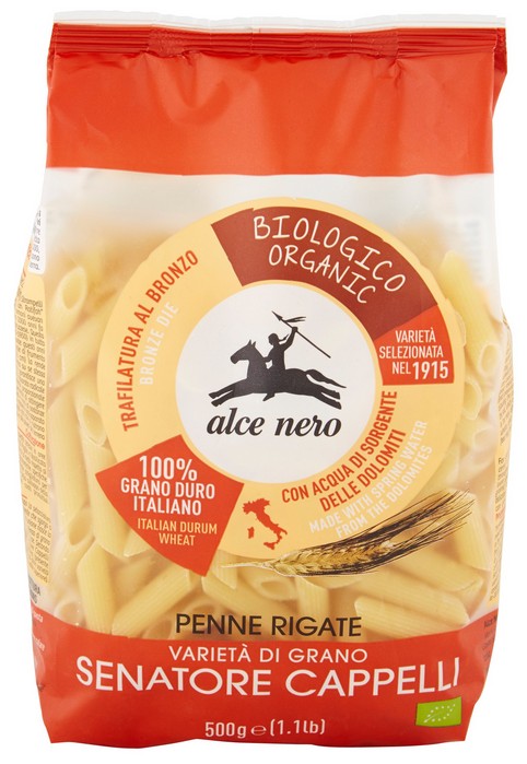 PASTA BIO PENNE RIG.SEN.CAPPELLI ALCE NERO GR500  