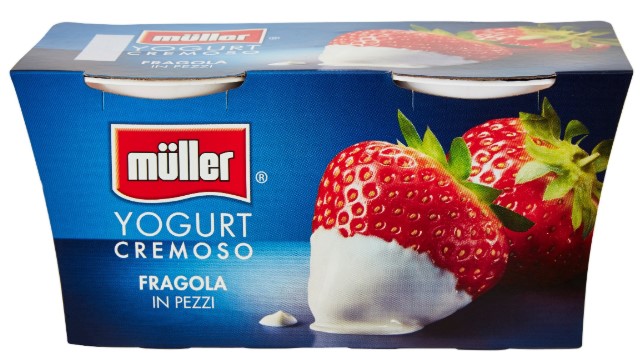 YOGURT MULLER FRAGOLA GR.125X2 INTERO CREMOSO     