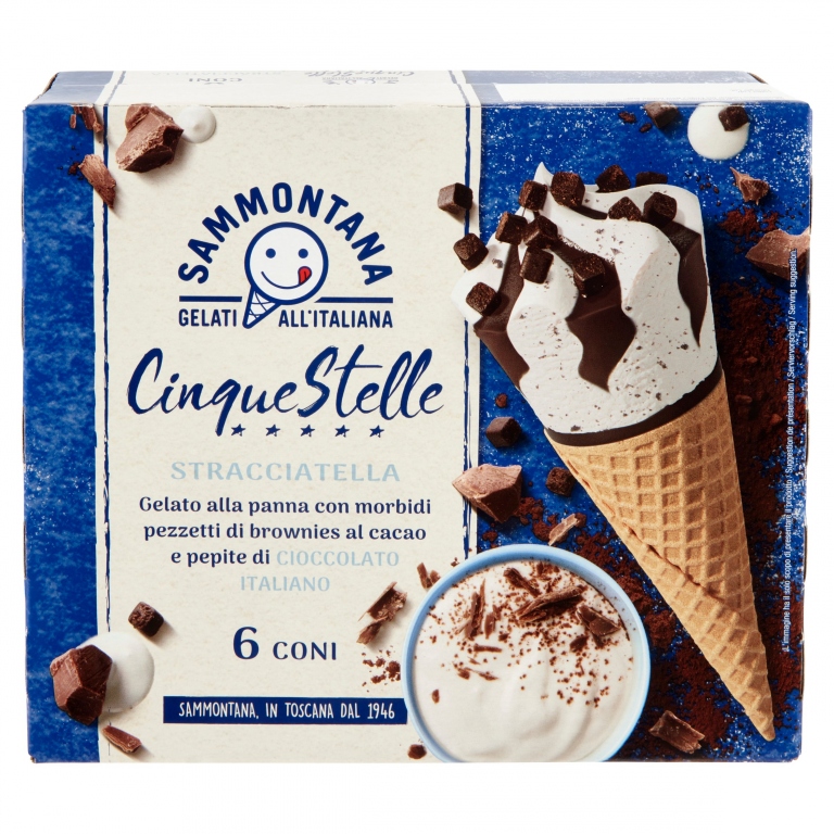 SAMMONTANA 6 CONO CINQUE STELLE STRACCIATELLA G360