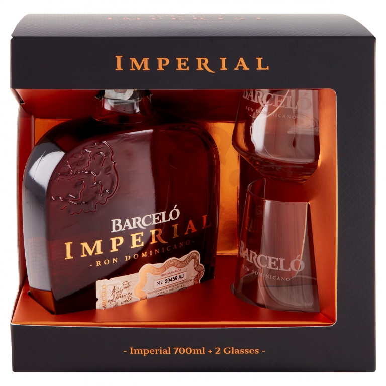 RUM BARCELO'IMPERIAL CL.70 CONF.+2 BICCH.         