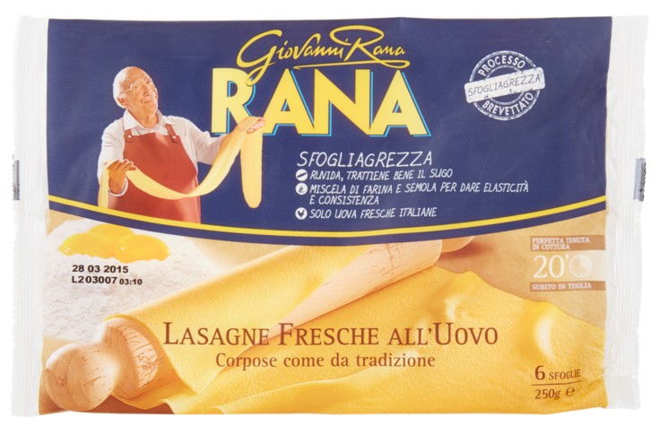 RANA SFOGLIAGREZZA LASAGNE FRESCHE ALL'UOVO GR.250