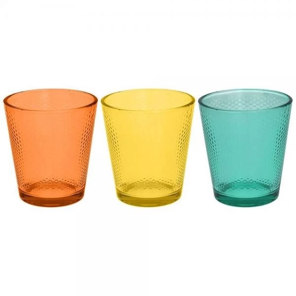 SET 3 BICCHIERI COLORI TONI VERDE BLU P2018/19    