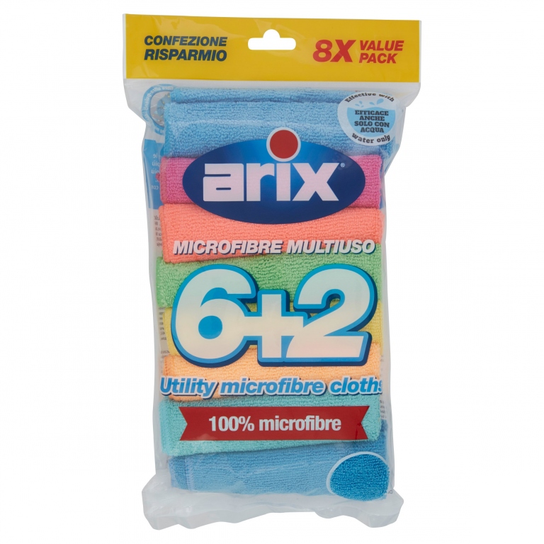 ARIX 6+2 PANNI MICROFIBRA 30X30 MULTIPACK         