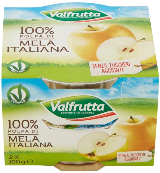 VALFRUTTA POLPA DI FRUTTA MELA GR.100X2           