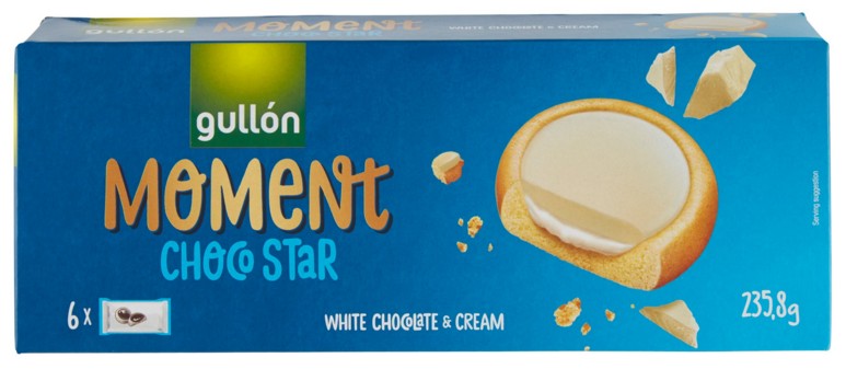 BISC.GULLON CHOCO STAR MOMENT BIANCO GR.236       