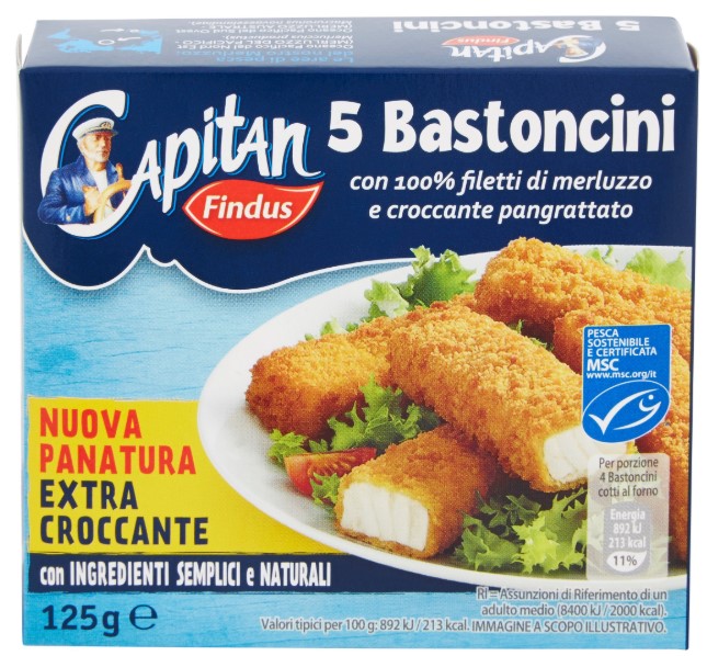 5 BASTONCINI DI MERLUZZO FINDUS G125 NEW          