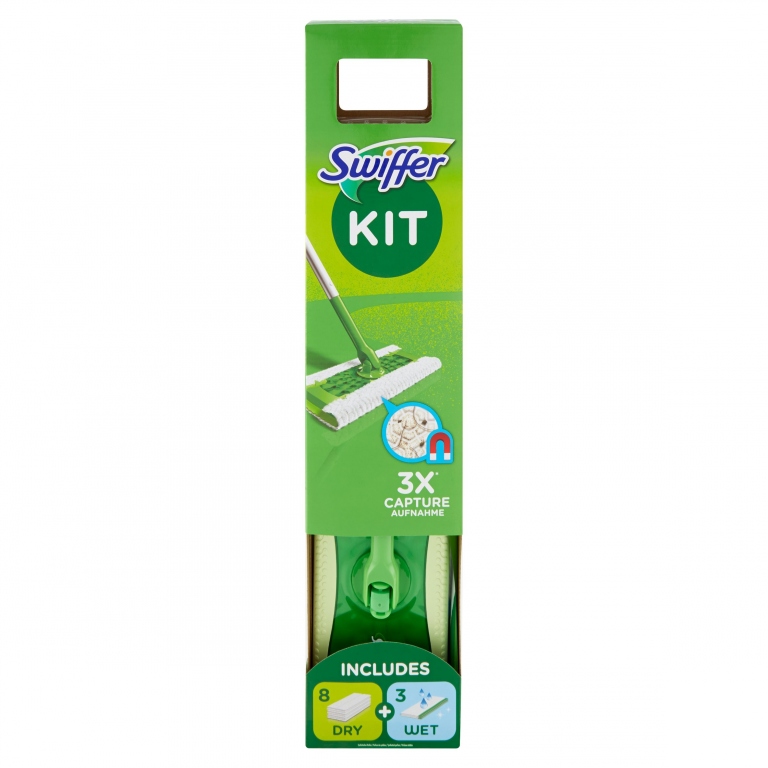 SWIFFER STARTER KIT SCOPA+8PANNI+3PANNI UMIDI     