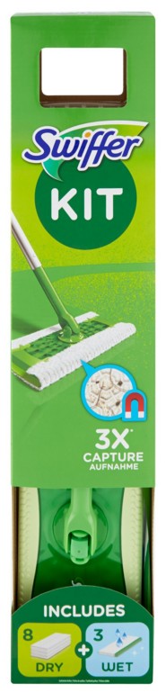 SWIFFER STARTER KIT SCOPA+8PANNI+3PANNI UMIDI     