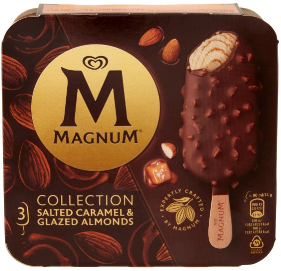 MAGNUM CARAMELLO SALATO MAND.GLASSATE X3          