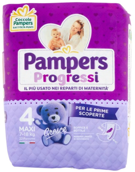 PANN.PAMPERS PROGRESSI PZ.21 N.4 7-18 MAXI        