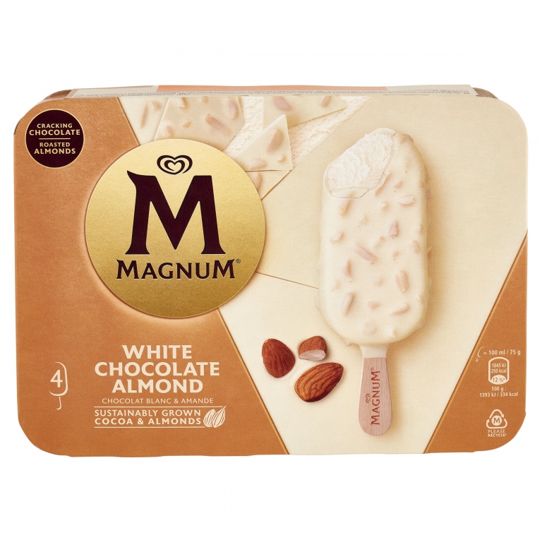 ALGIDA MAGNUM BIANCO MANDORLATO X4                