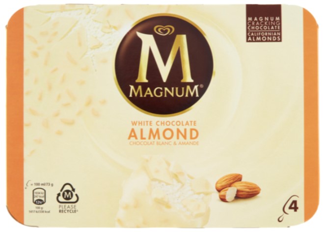 ALGIDA MAGNUM BIANCO MANDORLATO X4                