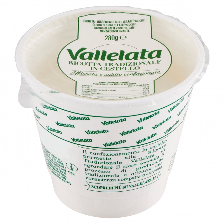 RICOTTA VALLELATA CON CESTELLO GR.280             